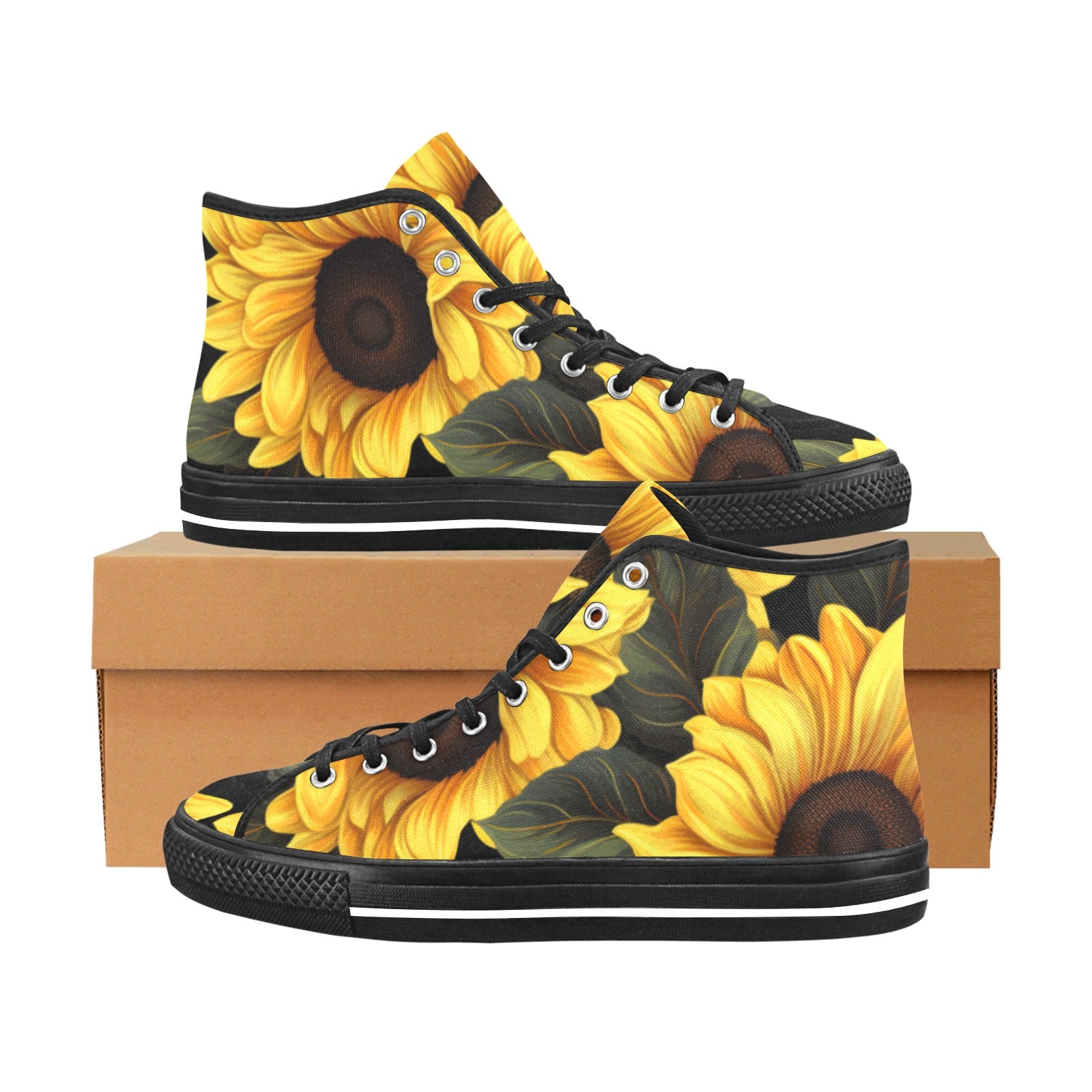 Cranberry Lake Designs Sunflowers Vancouver High Top Canvas Women's Shoes - Embrace Your Wild Side - Cranberry Lake Design Co.  #