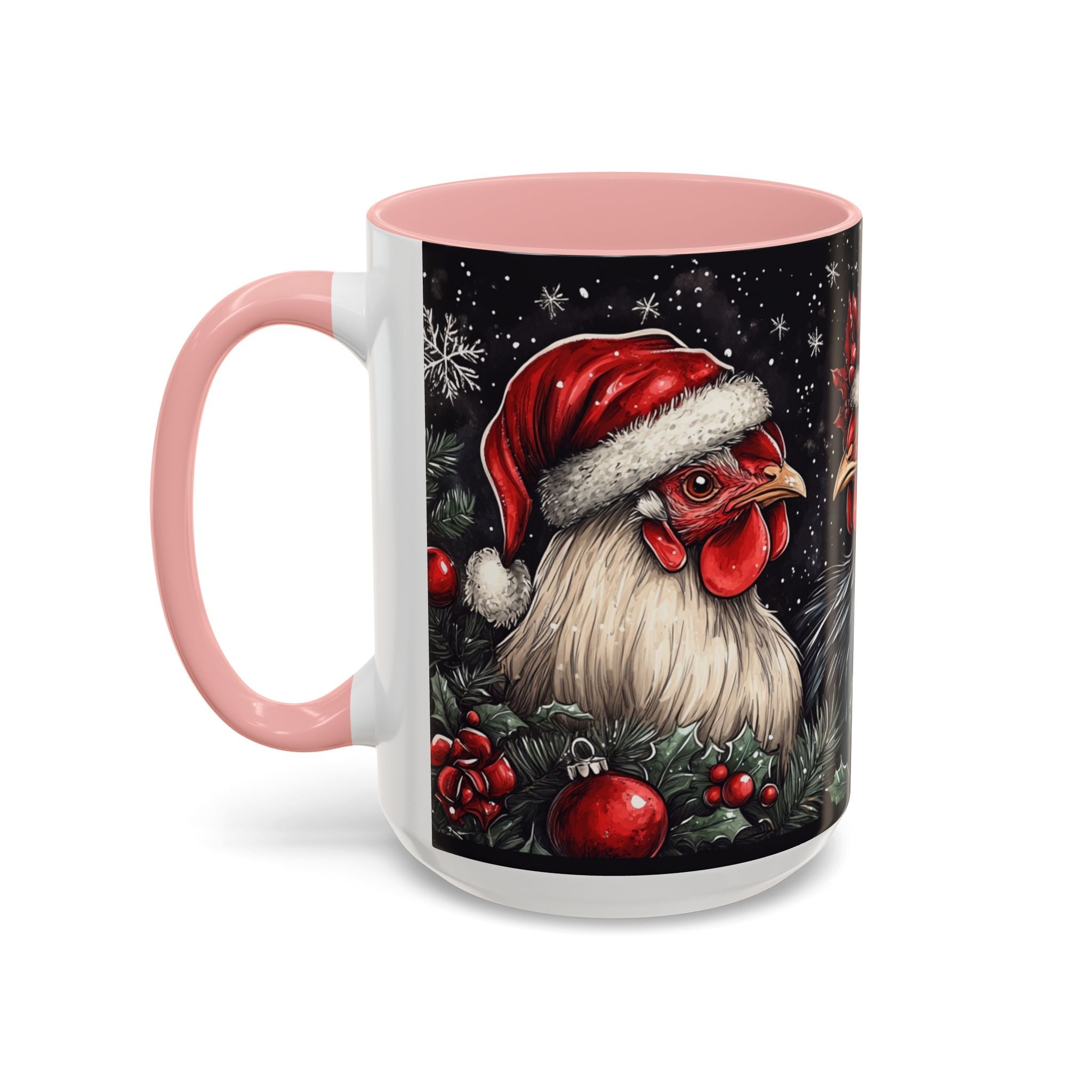 Christmas Chickens Mug | Funny Holiday Coffee Cup | Festive Farmhouse Decor | Unique Xmas Gift | 11oz & 15oz