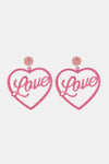 Heart Shape Acrylic Dangle Earrings