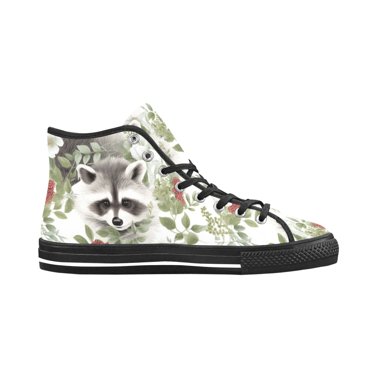 Cranberry Lake Designs Raccoons Vancouver High Top Canvas Women's Shoes - Cranberry Lake Design Co.  #