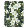 White Magnolia Fleece Blanket | Ultra-Soft Micro Fleece | Floral Throw Blanket | 60x80 | Ships from USA