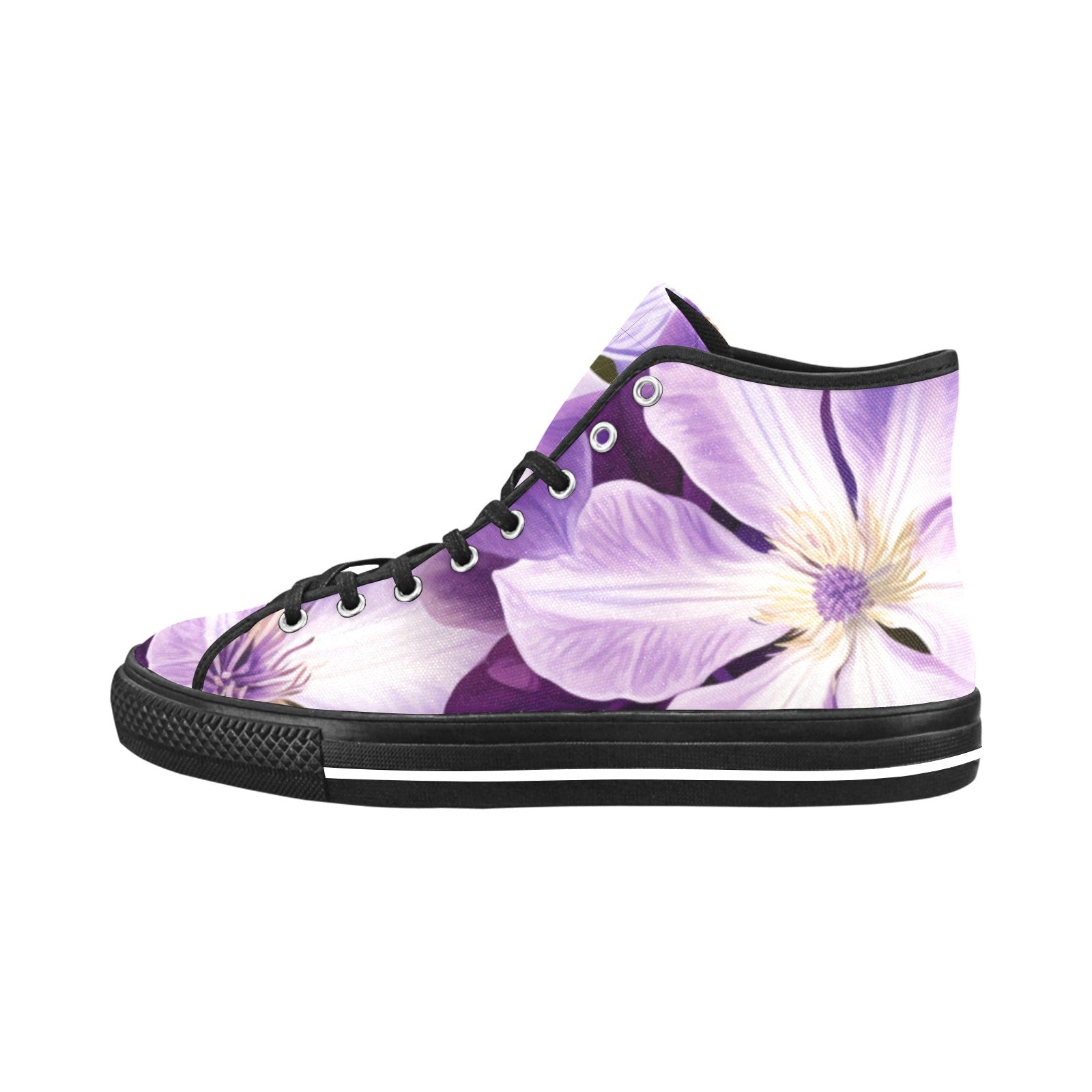 Purple Clematis High-Top Sneakers - Cranberry Lake Design Co.  #