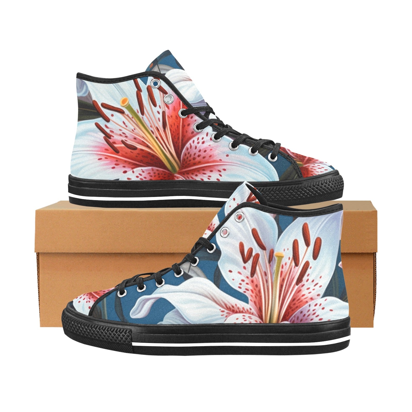 Cranberry Lake Designs Stargazer Lily Vancouver High Top Canvas Women's Shoes - Cranberry Lake Design Co.  #