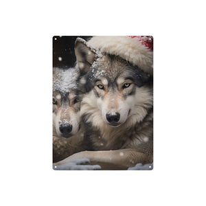 Winter Wolfpack Magic Metal Tin Sign - 12x16 Inch - Cranberry Lake Design Co.  #