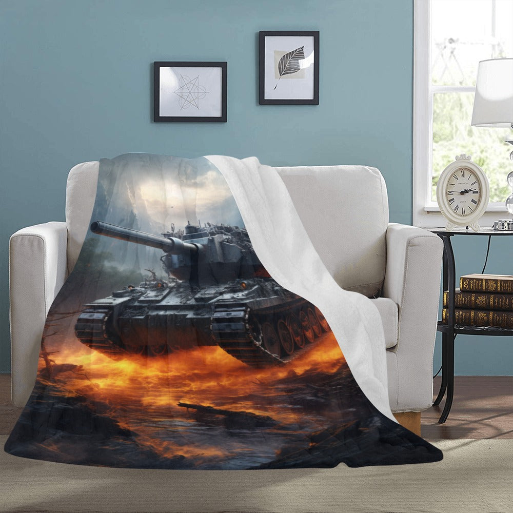 Armored Warfare Blanket - Epic Tank Battle Throw - Soft Plush - 60x80