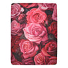 Romantic Rose Blanket - Soft Plush Throw - Floral Bedding - 60x80