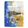 Cranberry Lake Designs Blue and Gold Pixel Logo Blanket