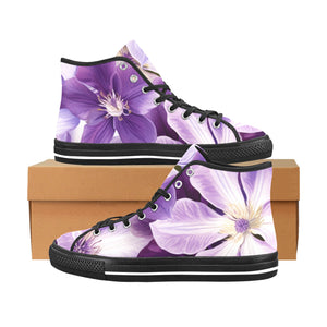 Purple Clematis High-Top Sneakers - Cranberry Lake Design Co.  #