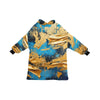 Blue and Gold Paint Blanket Hoodie for Women - Cranberry Lake Design Co.  #