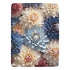 Dahlia Floral Throw Blanket - Ultra-Soft 60x80 Fleece Blanket with Multicolor Dahlia Flower Design