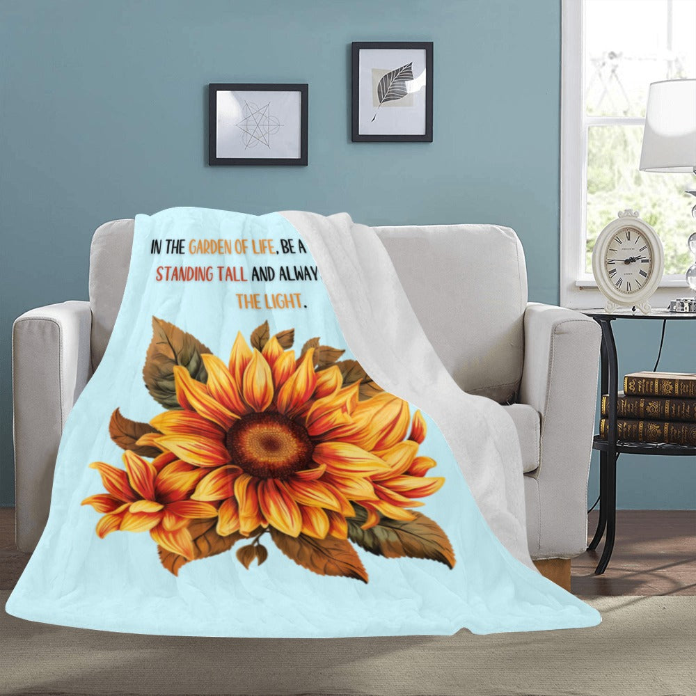 Inspirational Sunflower Throw Blanket - 60x80 Ultra-Soft Fleece, 'Garden of Life' Quote