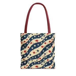 Stars & Stripes American Flag Pattern Patriotic Tote Bag