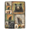 Cranberry Lake Designs Rustic Bear Collage Ultra-Soft Micro Fleece Blanket 60" x 80"