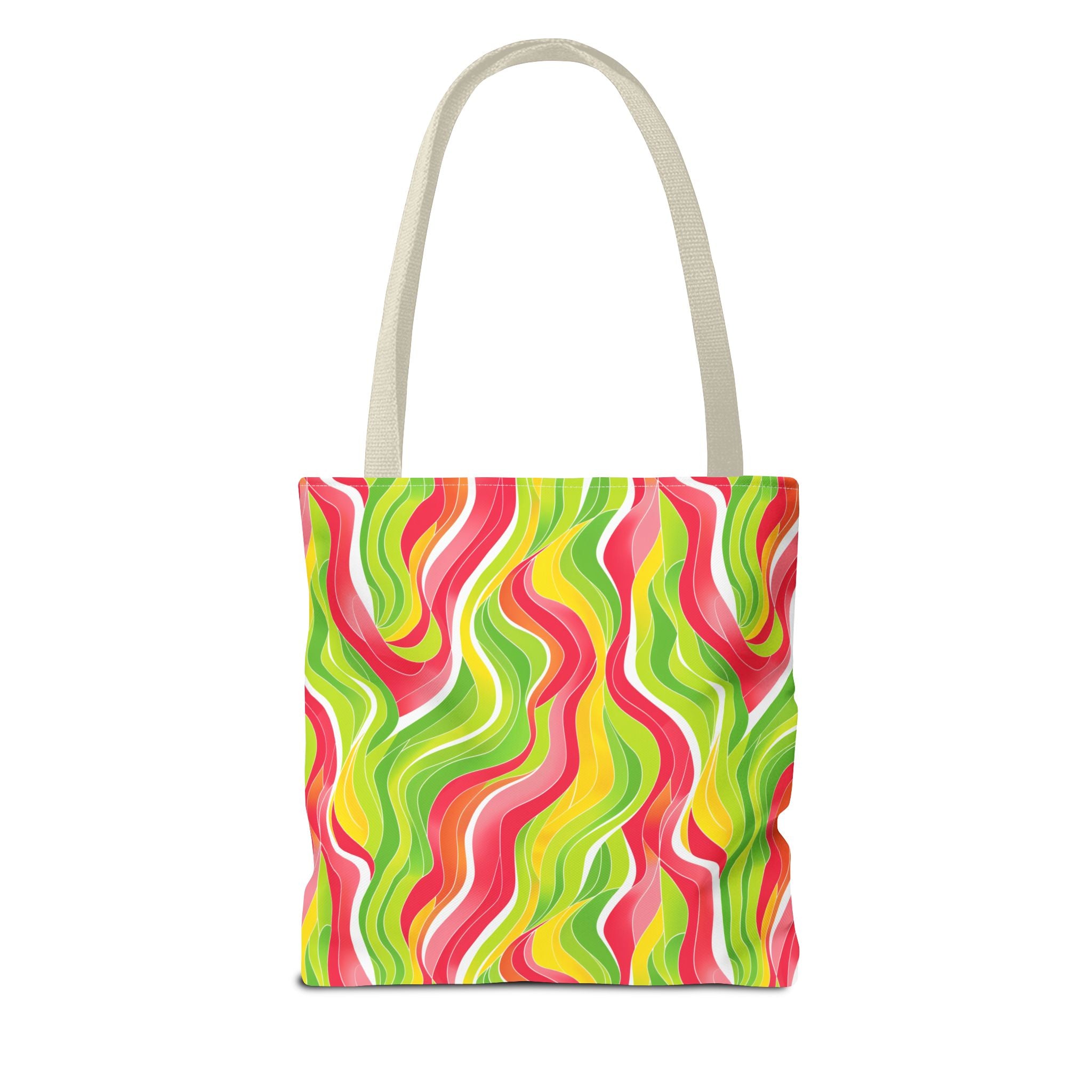 Pink & Green White Pattern Eccentric Tote Bag