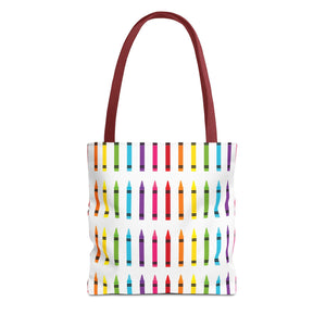 Crayon Print Back to School Tote Bag