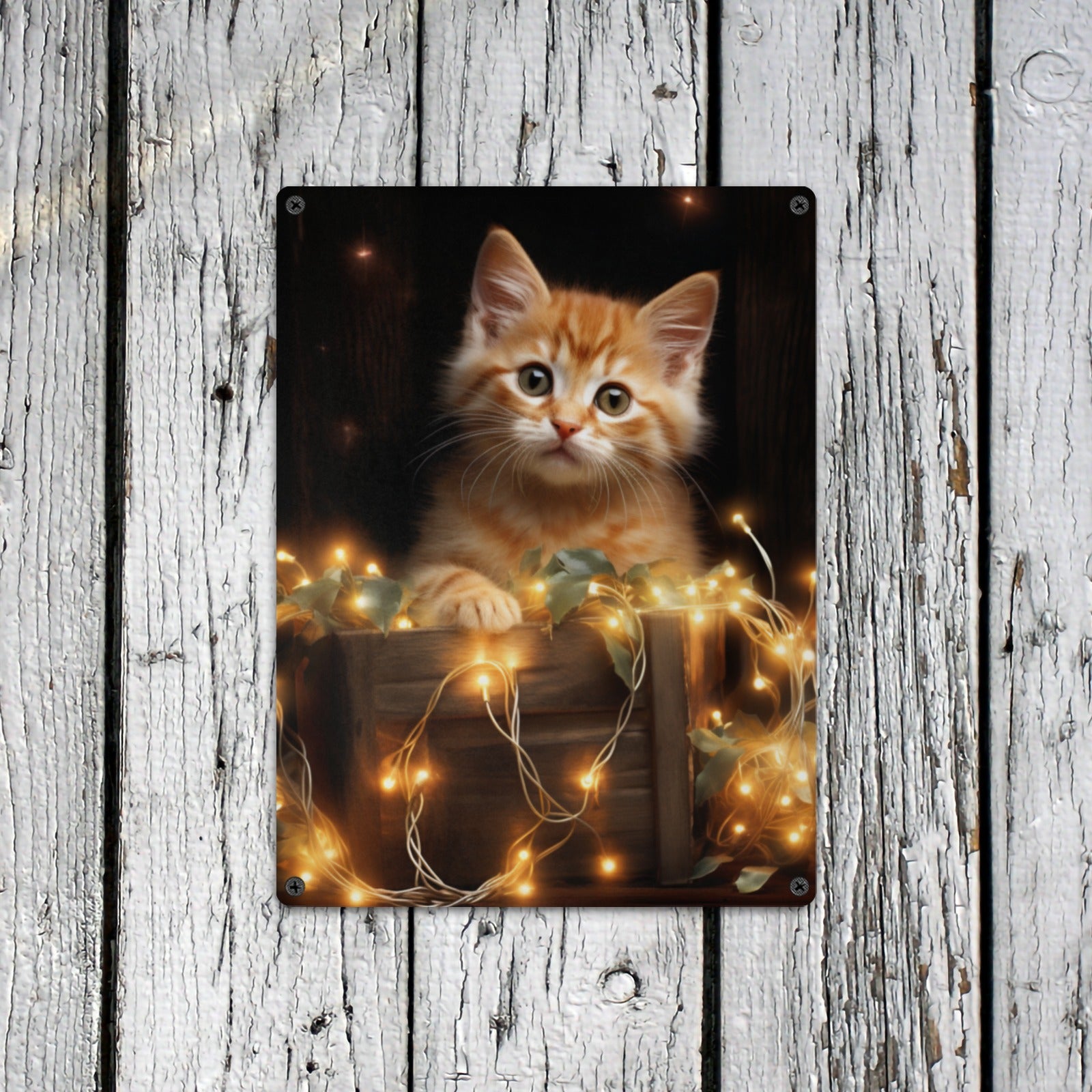 Cozy Kitten in a Box Metal Tin Sign - Cranberry Lake Design Co.  #