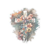 Watercolor Floral Cross Day Vinyl Sticker