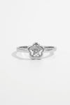 925 Sterling Silver Zircon Flower Ring