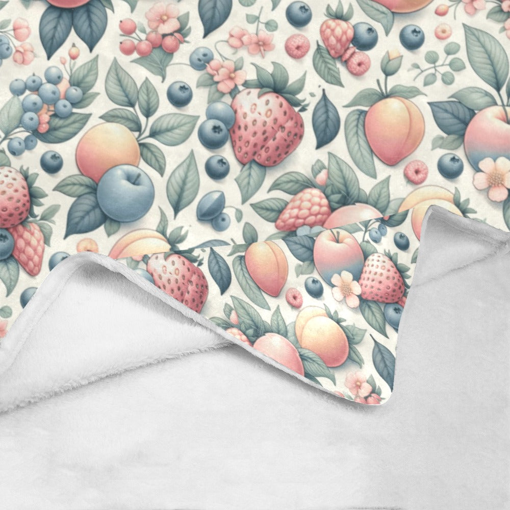 Cranberry Lake Designs Pastel Fruit Ultra-Soft Micro Fleece Blanket 60" x 80"