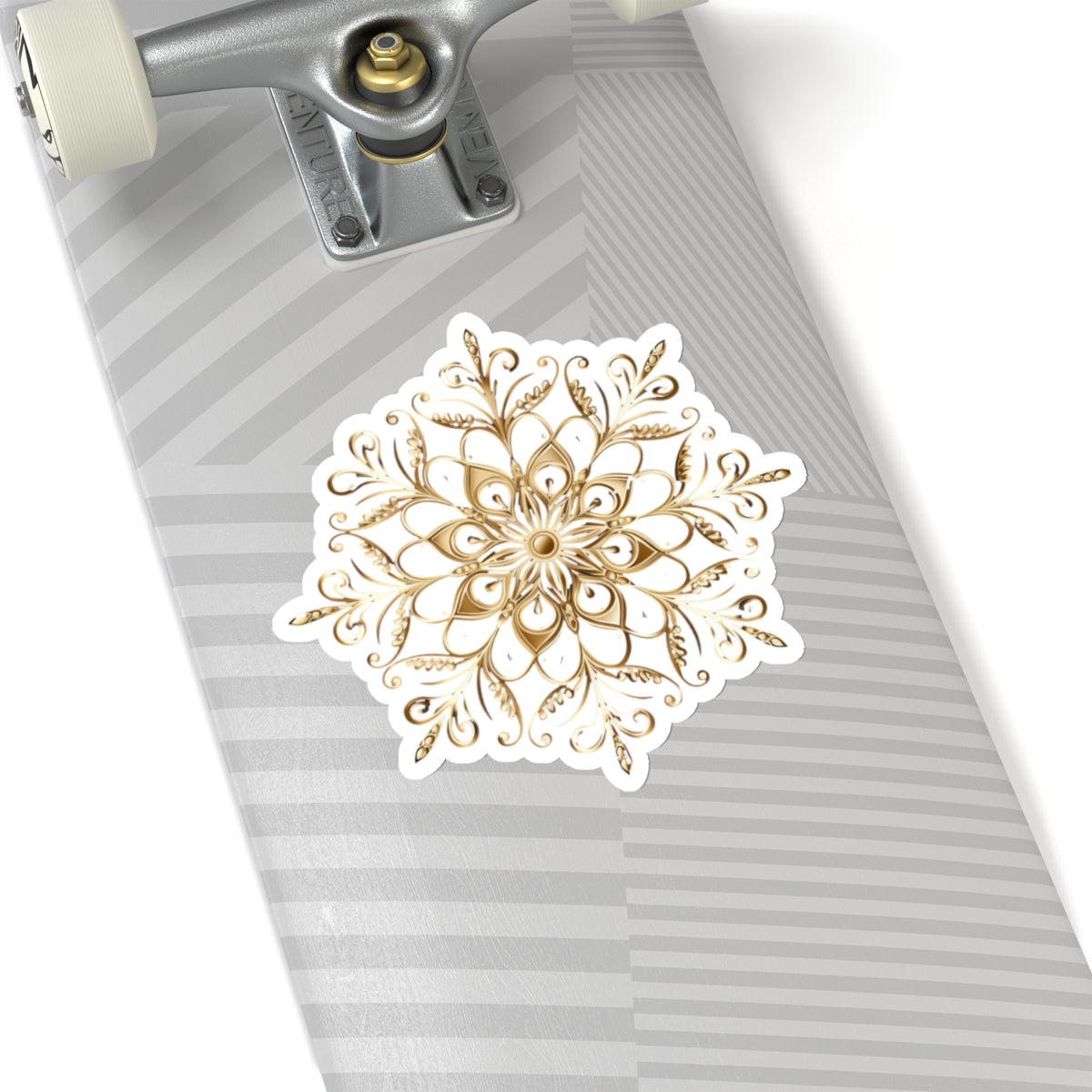 Gold Ornate Snowflake Holiday Christmas Vinyl Sticker