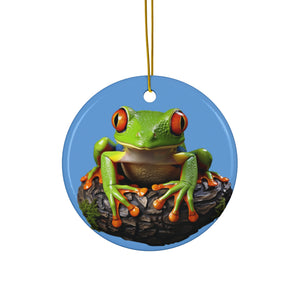 Tree Frog Ceramic Ornament - Unique Holiday Decor