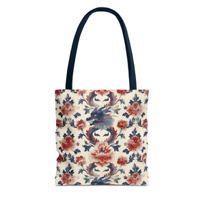 Red Blue Dragons Tote Bag