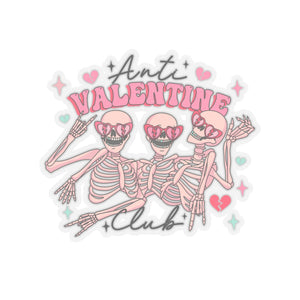 Skeleton Anti Valentines Day Funny Anti Valentines Day Vinyl Sticker