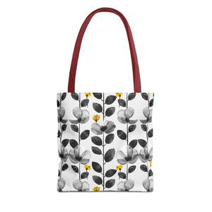 Black & White Floral Tote Bag