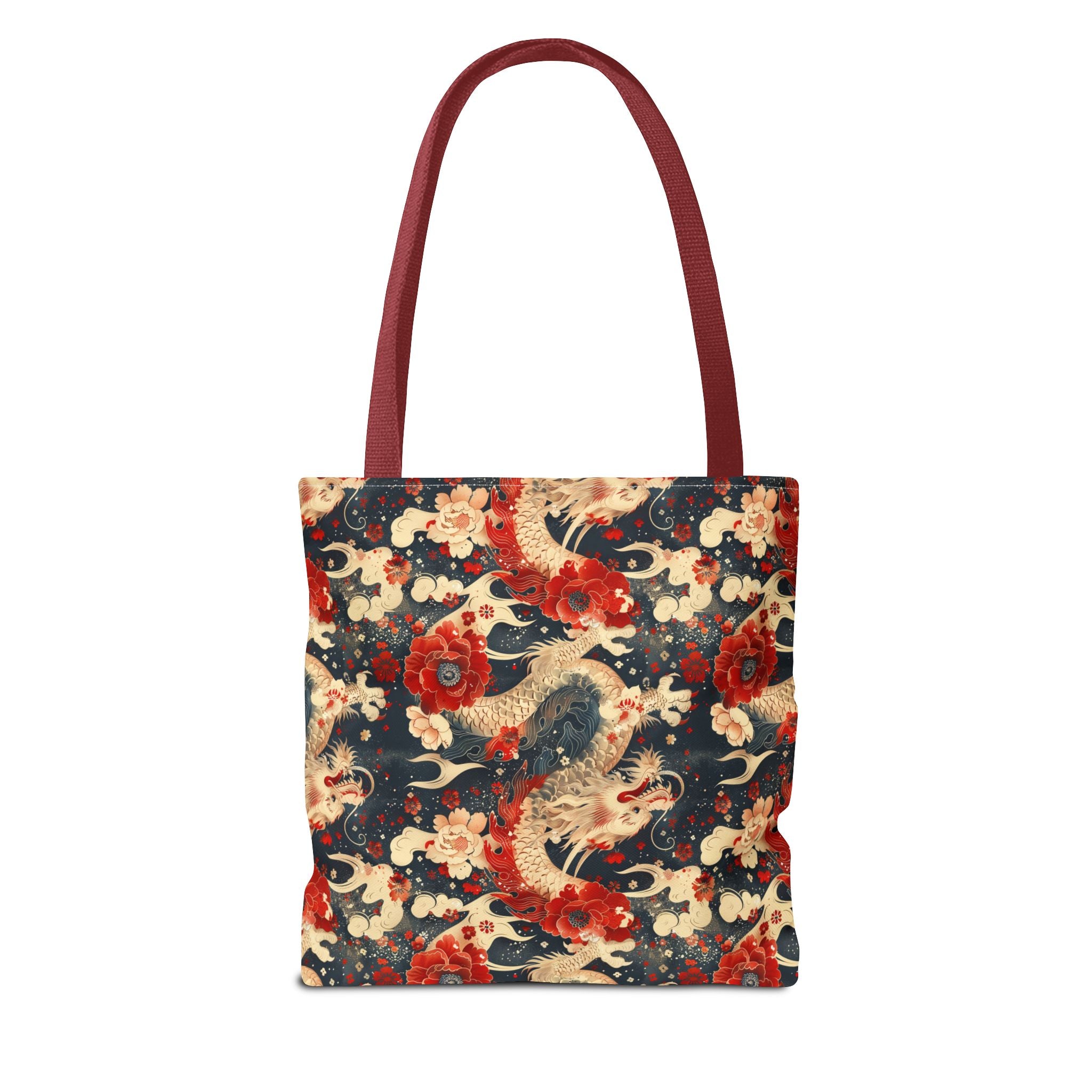 Red & White Dragon Pattern Tote Bag