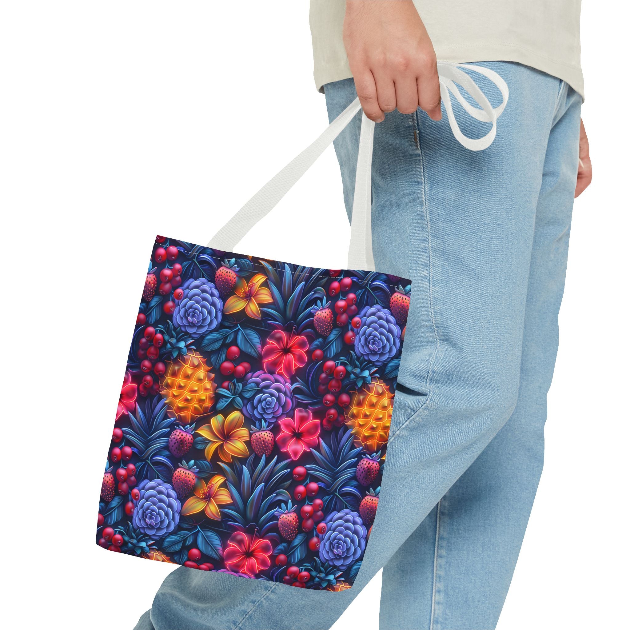 Colorful Fruit Print Back to School Tote Bag