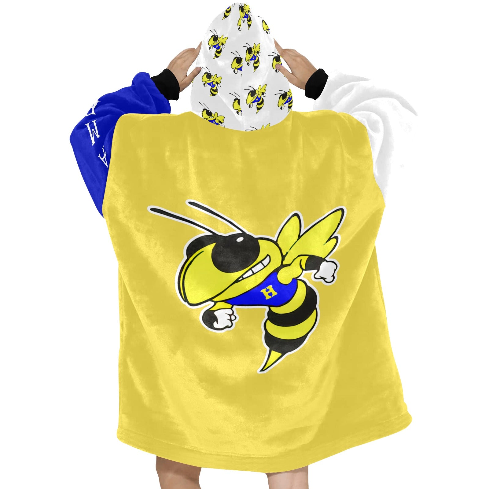 Harrison Hornets Plush Blanket Hoodie - Cranberry Lake Design Co.  #