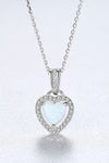 Opal Heart Pendant 925 Sterling Silver Necklace