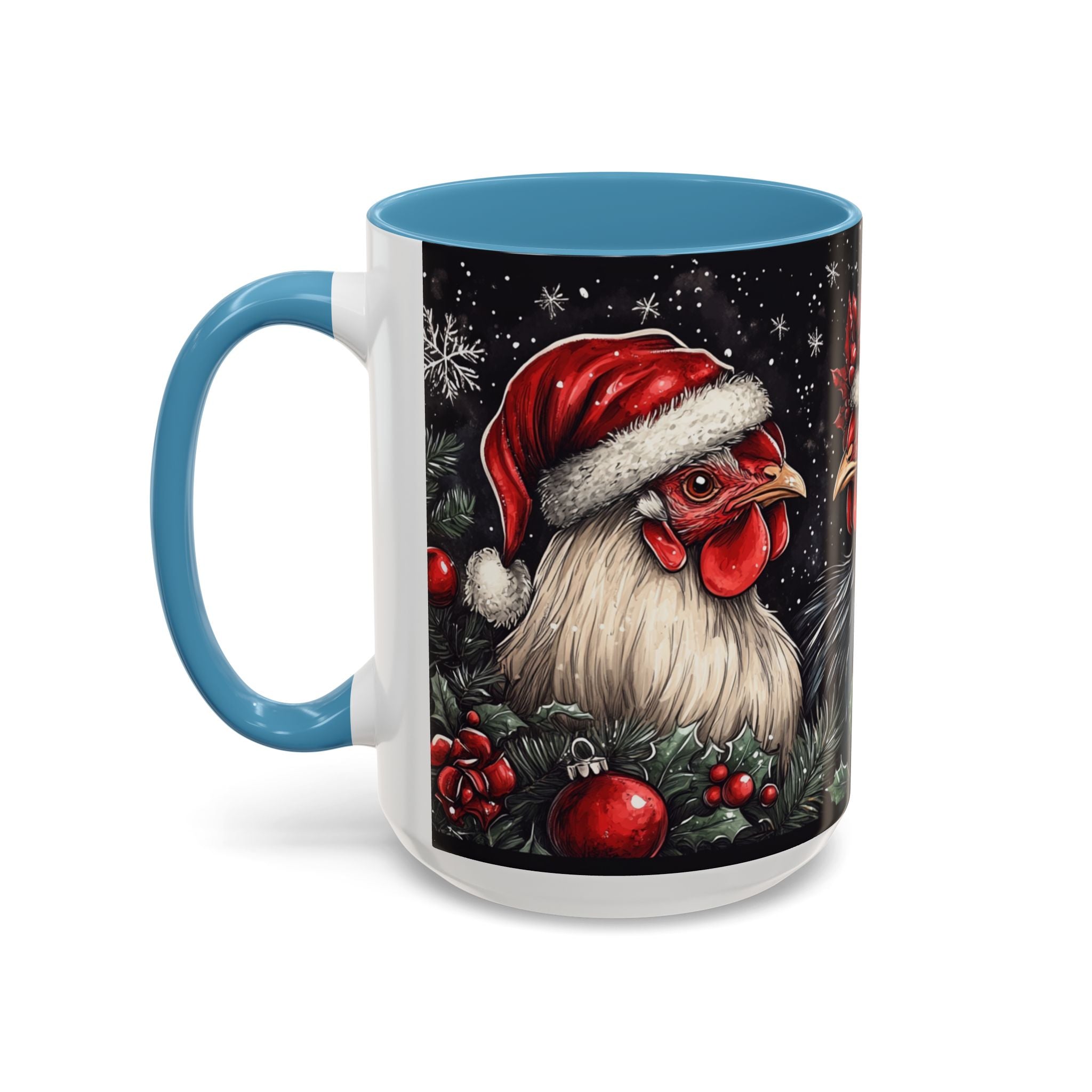 Christmas Chickens Mug | Funny Holiday Coffee Cup | Festive Farmhouse Decor | Unique Xmas Gift | 11oz & 15oz