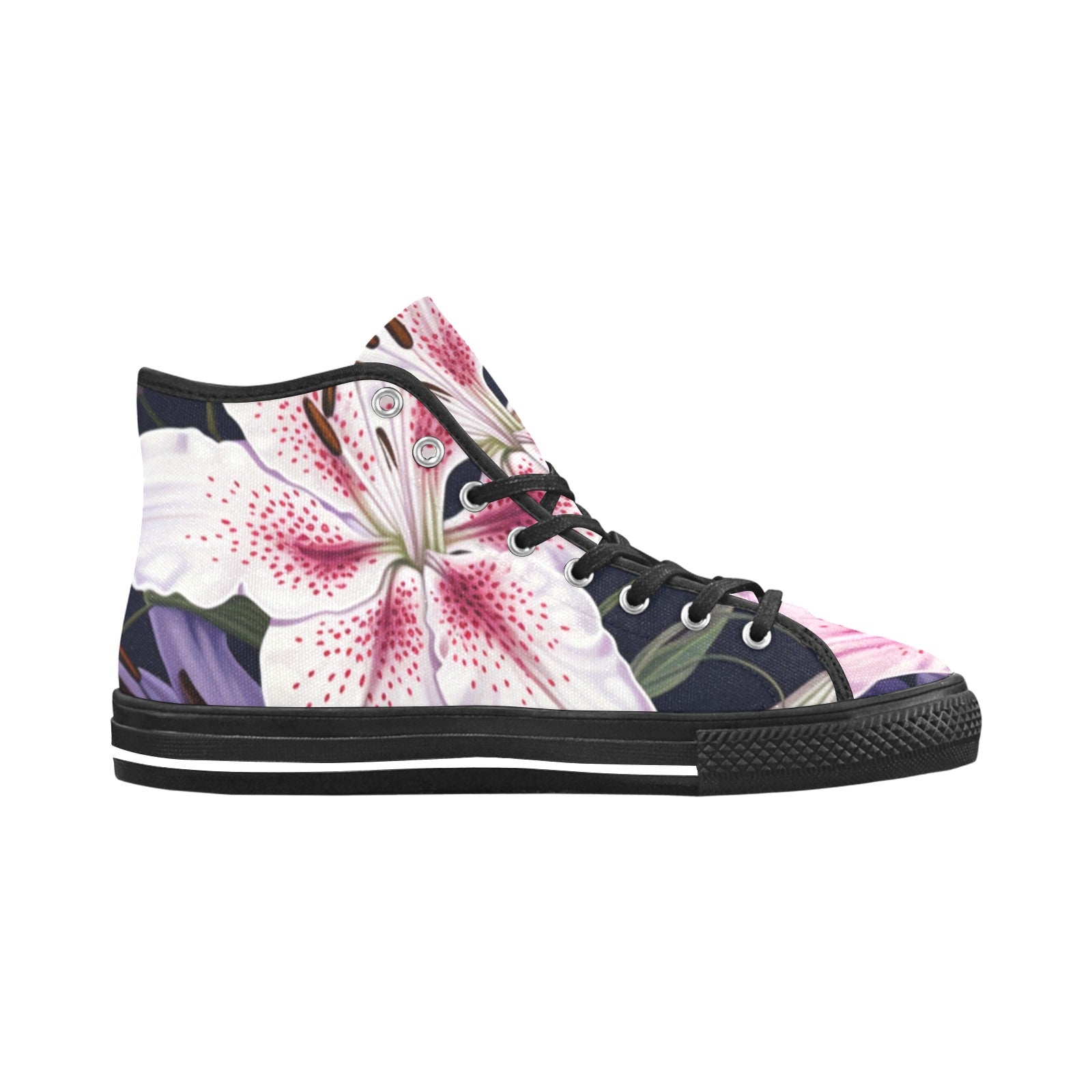 Pink Lily Blossom High-Top Sneakers - Cranberry Lake Design Co.  #