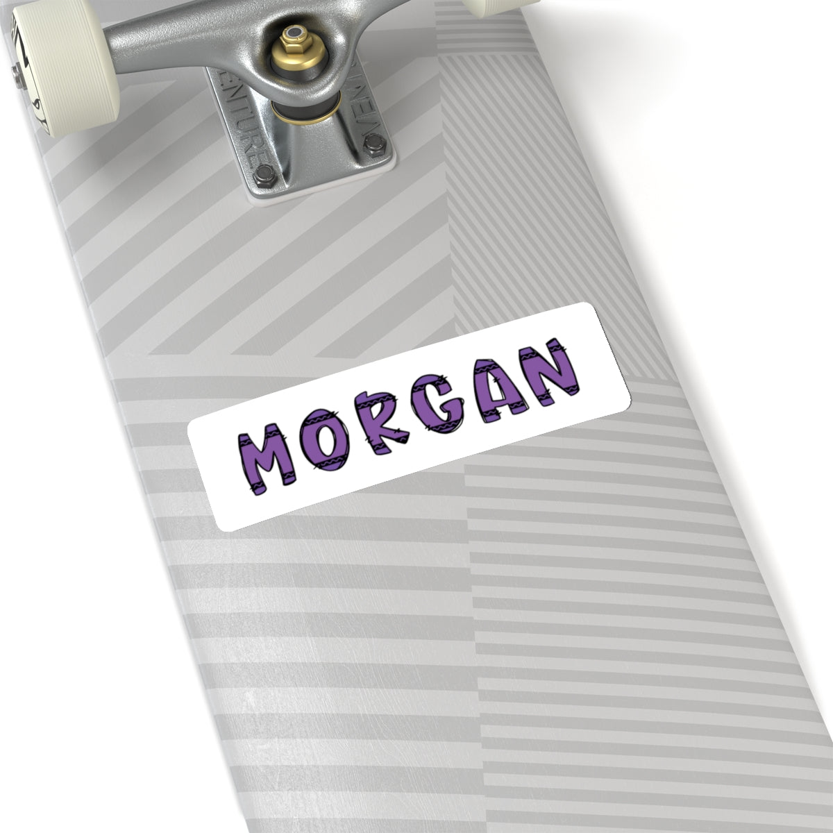 Purple Custom Crayon Personalized Name Sticker for Boys & Girls Back To School Gift