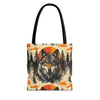 Wolf Rustic Lodge Tote Bag