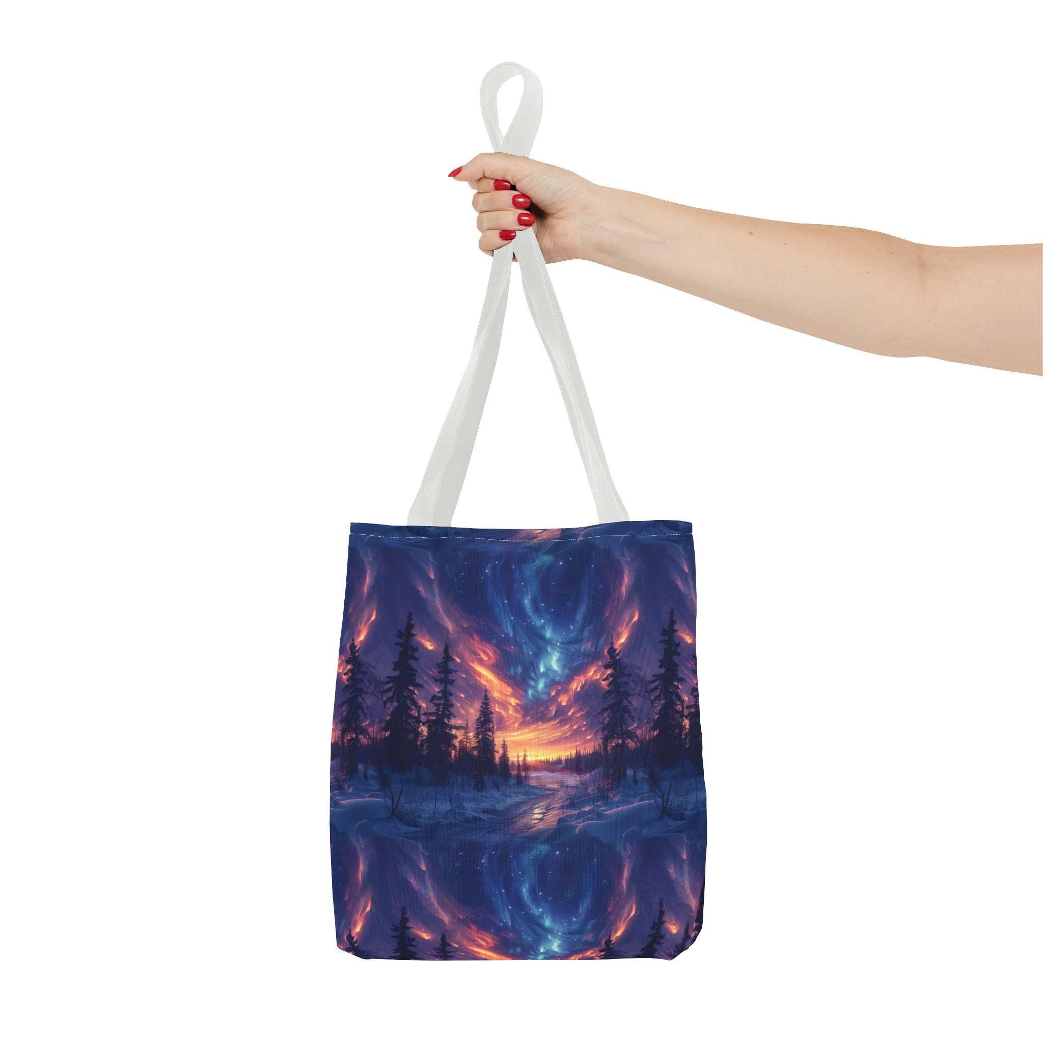 Winter Northern Lights Tote Bag