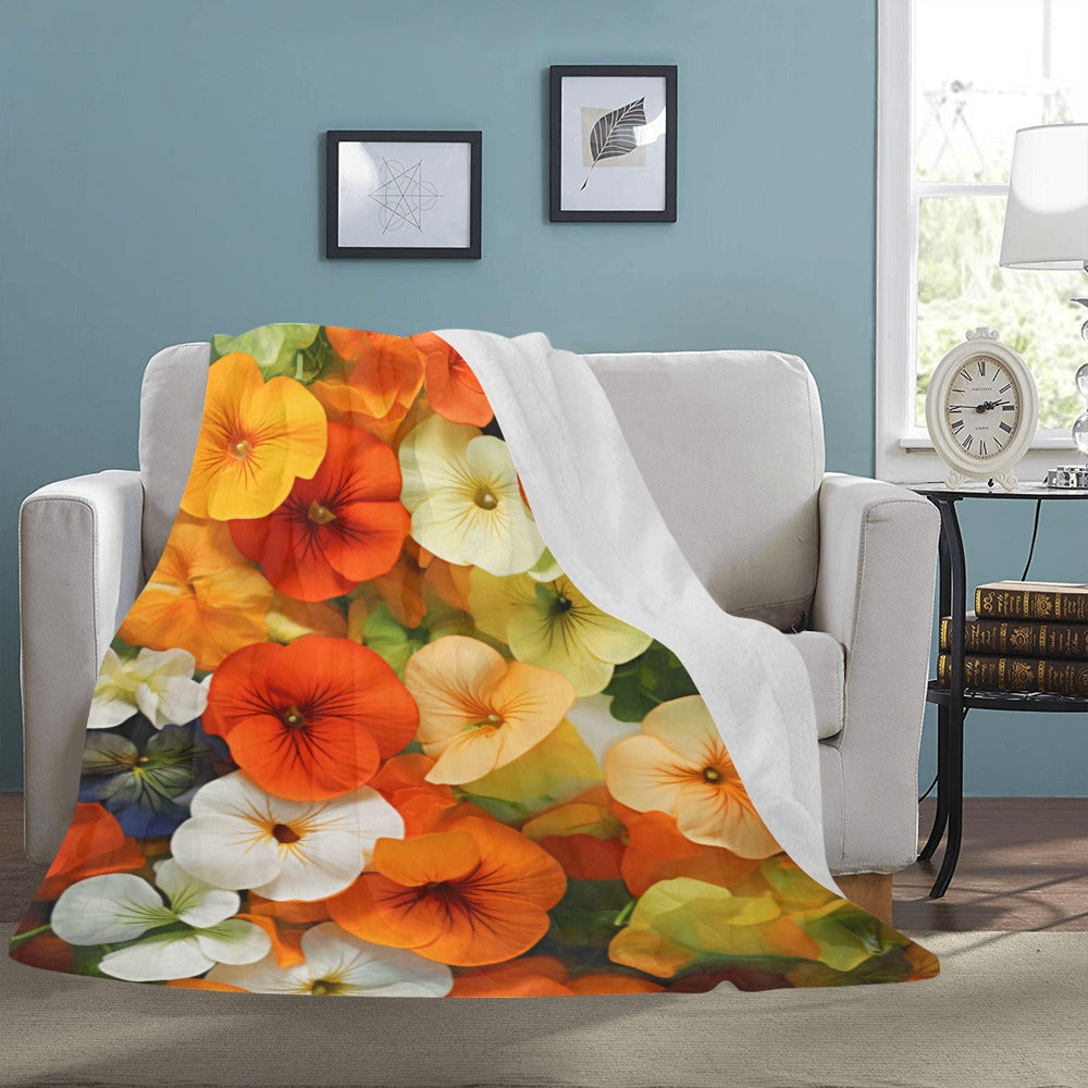 Cheerful Pansy Throw Blanket - Perfect for Spring Decor