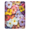 Multicolor Pansy Floral Throw Blanket - Ultra-Soft 60x80 Fleece Blanket with Vibrant Pansy Flower Design