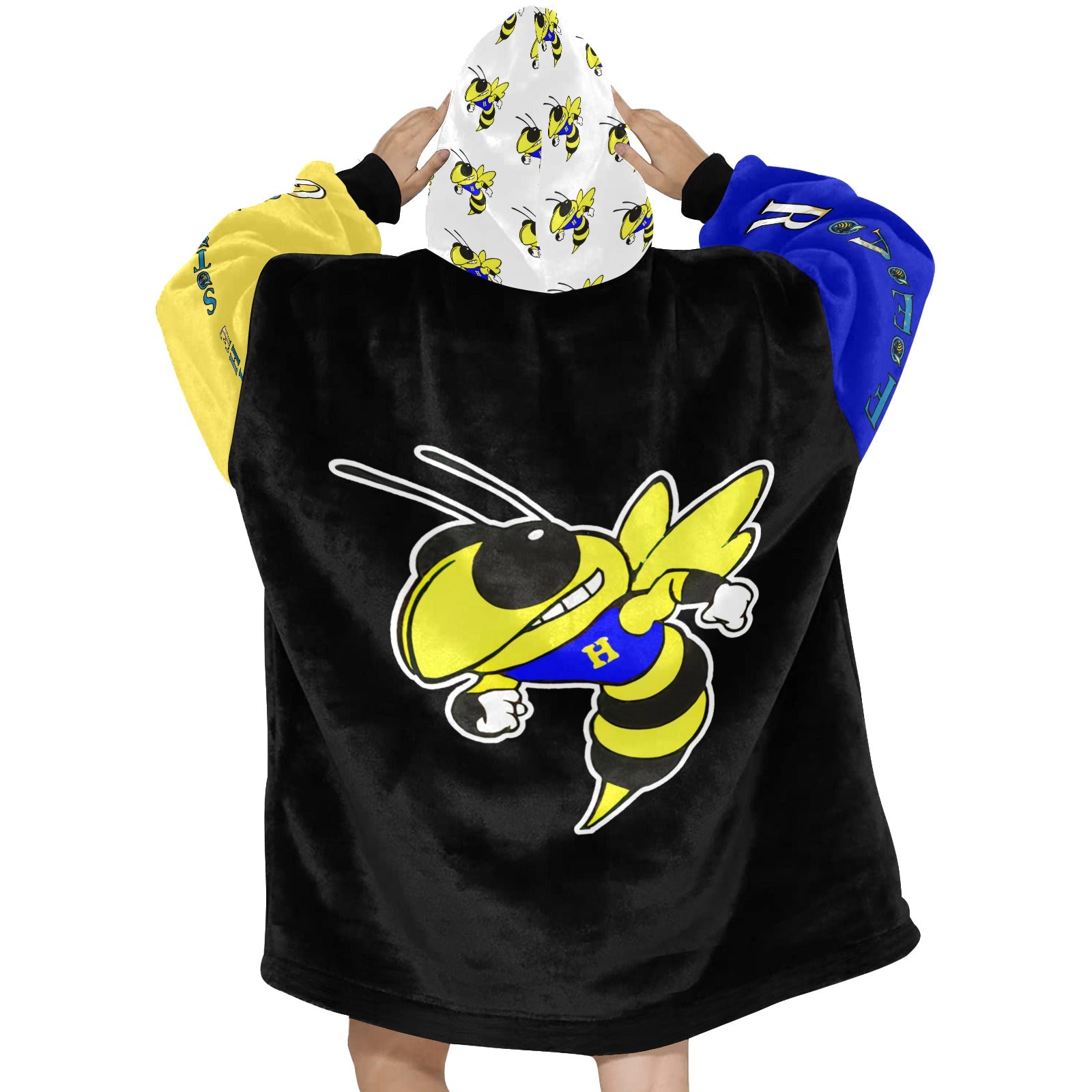 Harrison Hornets Plush Blanket Hoodie - Cranberry Lake Design Co.  #