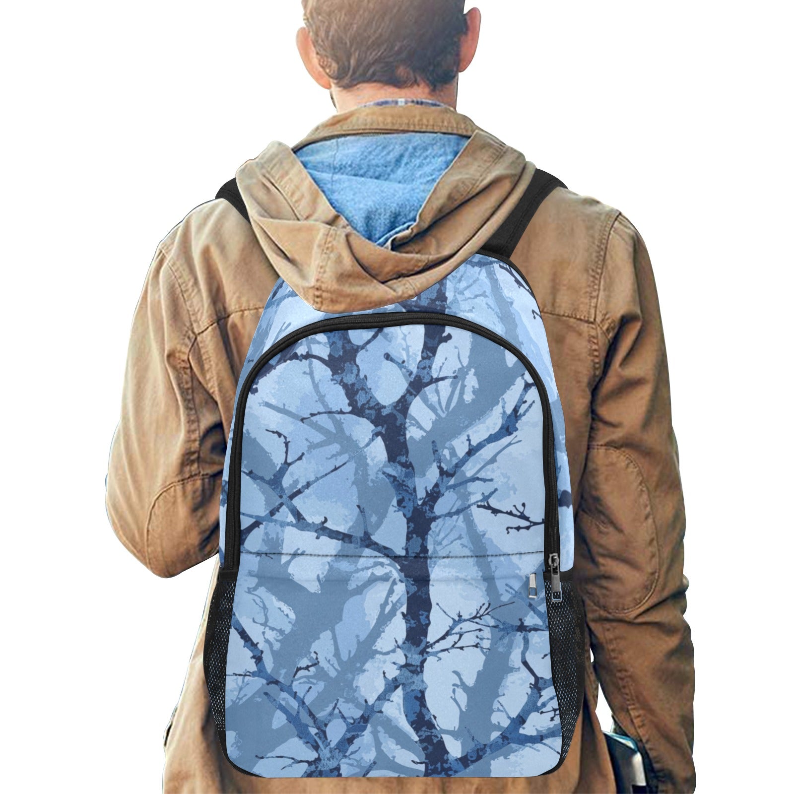 Boys Blue Camo Backpack | Cool Woodland Design School Bag with Mesh Pockets - Cranberry Lake Design Co.  #