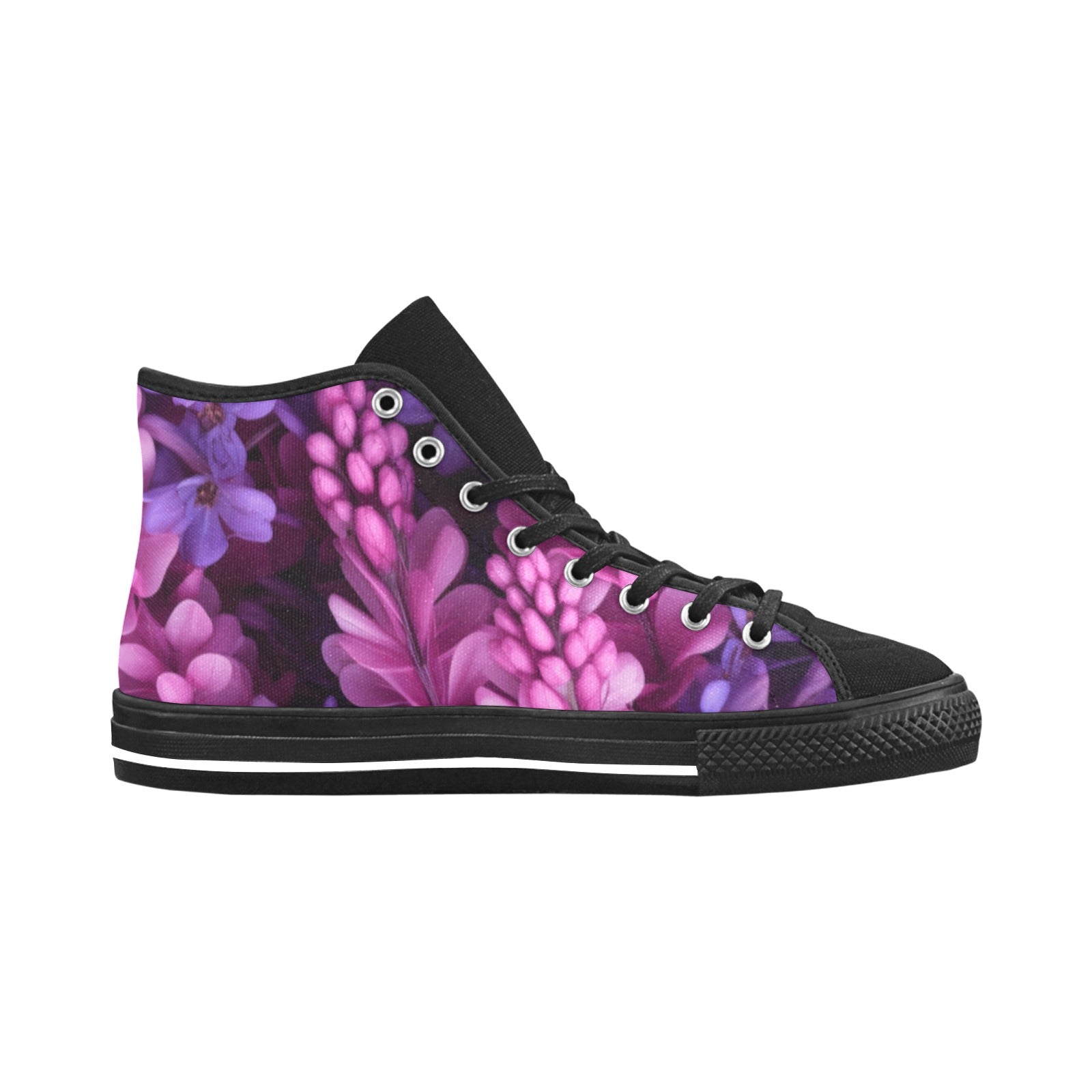 Cranberry Lake Designs Heather Flowers Vancouver High Top Canvas Women's Shoes - Cranberry Lake Design Co.  #