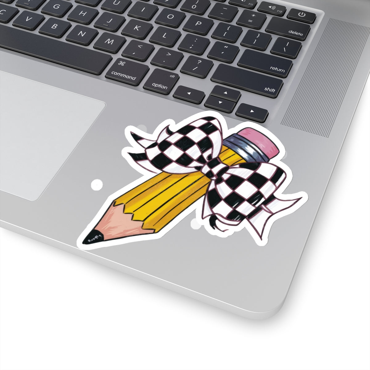 Checkered Flag Bow Pencil Sticker for Teachers back To School Gift