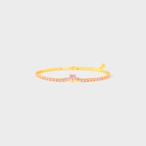 Heart Shape Inlaid Zircon 18K Gold-Plated Bracelet