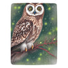 Cranberry Lake Designs Owl Green Background Rustic Throw Blanket