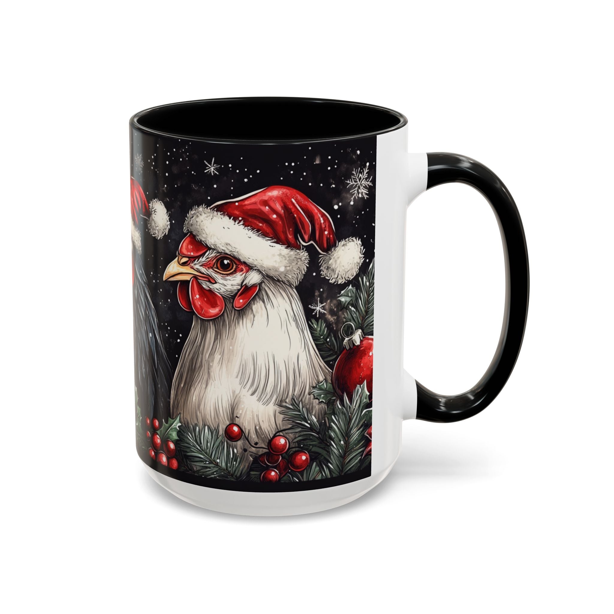 Christmas Chickens Mug | Funny Holiday Coffee Cup | Festive Farmhouse Decor | Unique Xmas Gift | 11oz & 15oz