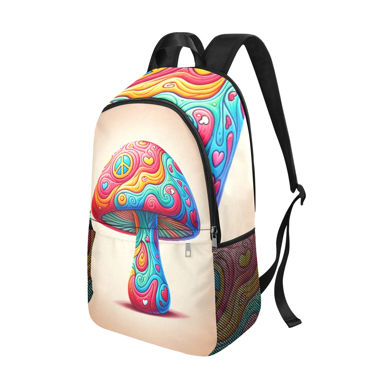 Trippy Orange Psychedelic Mushroom Backpack - Cranberry Lake Design Co.  #