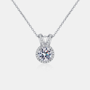 1 Carat Moissanite Rabbit Ears Shape Pendant Necklace