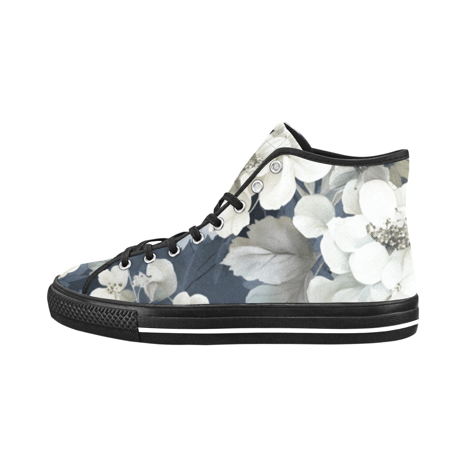 Cranberry Lake Designs Vancouver High Top Canvas Shoes: Floral Elegance - Cranberry Lake Design Co.  #