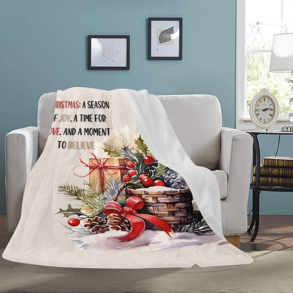 Christmas Joy Blanket - Festive Holiday Throw - Soft Plush - 60x80